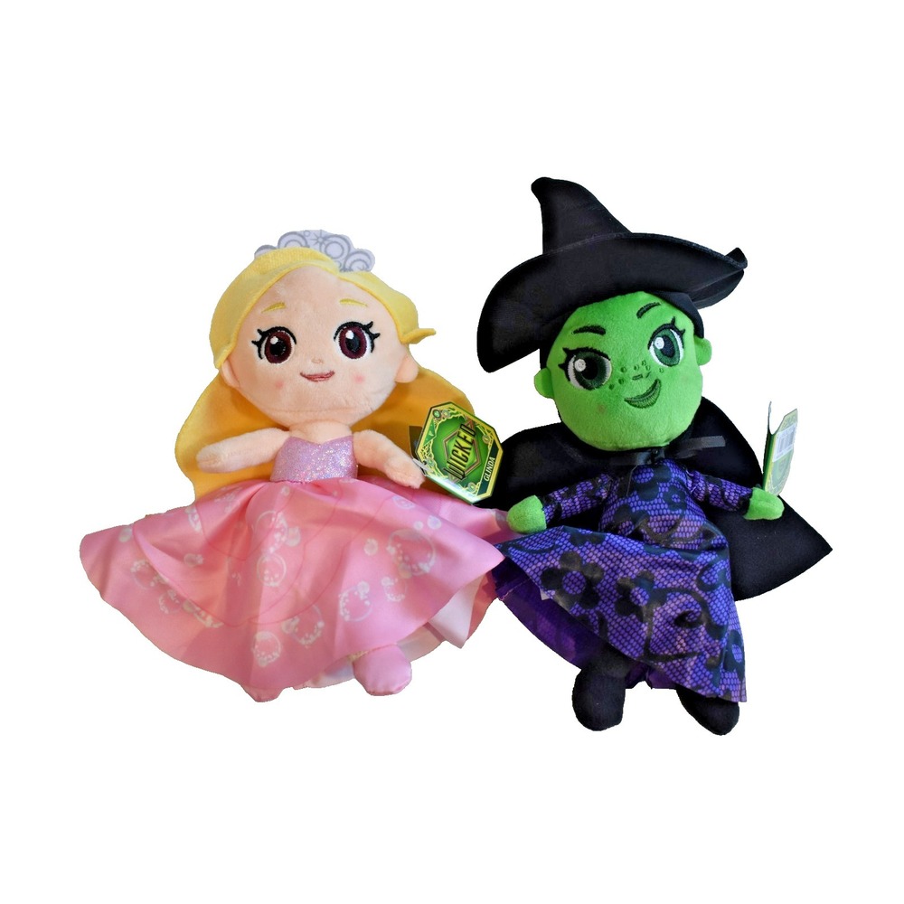 Wicked For Good Plush Set Elphaba Witch & Glinda The Good Witch NEW IN HAND!